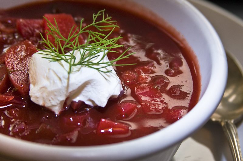 Borscht (Russian beetroot soup)